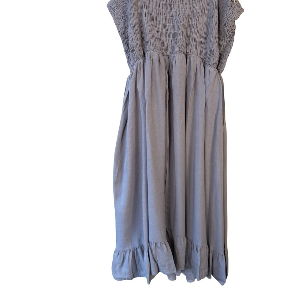 Olivia + James Gray Blue Smoked Ruffle Mini Dress Size M Feminine Summer Flowy - Picture 11 of 11
